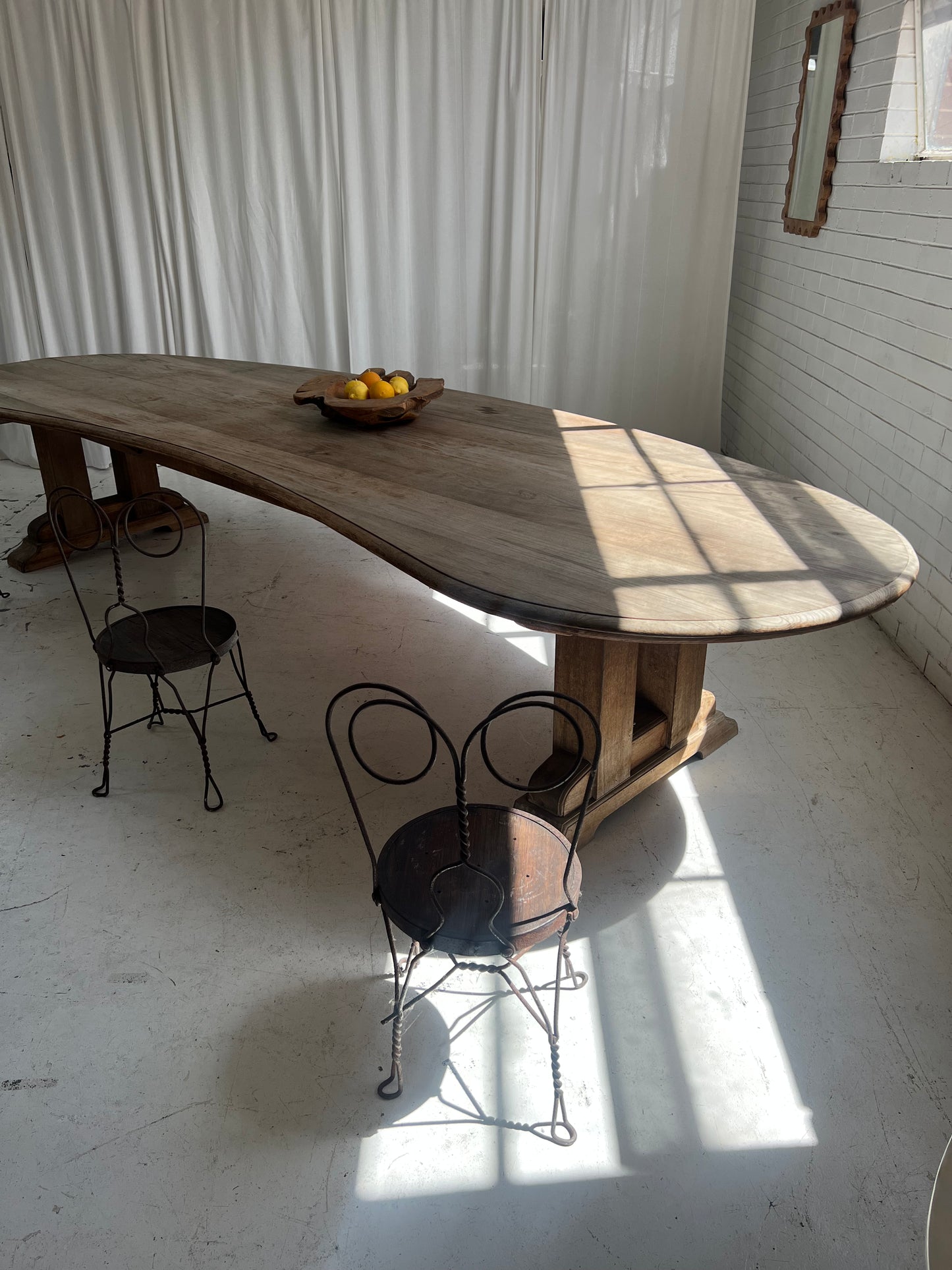 Custom Large Wooden Curved Table