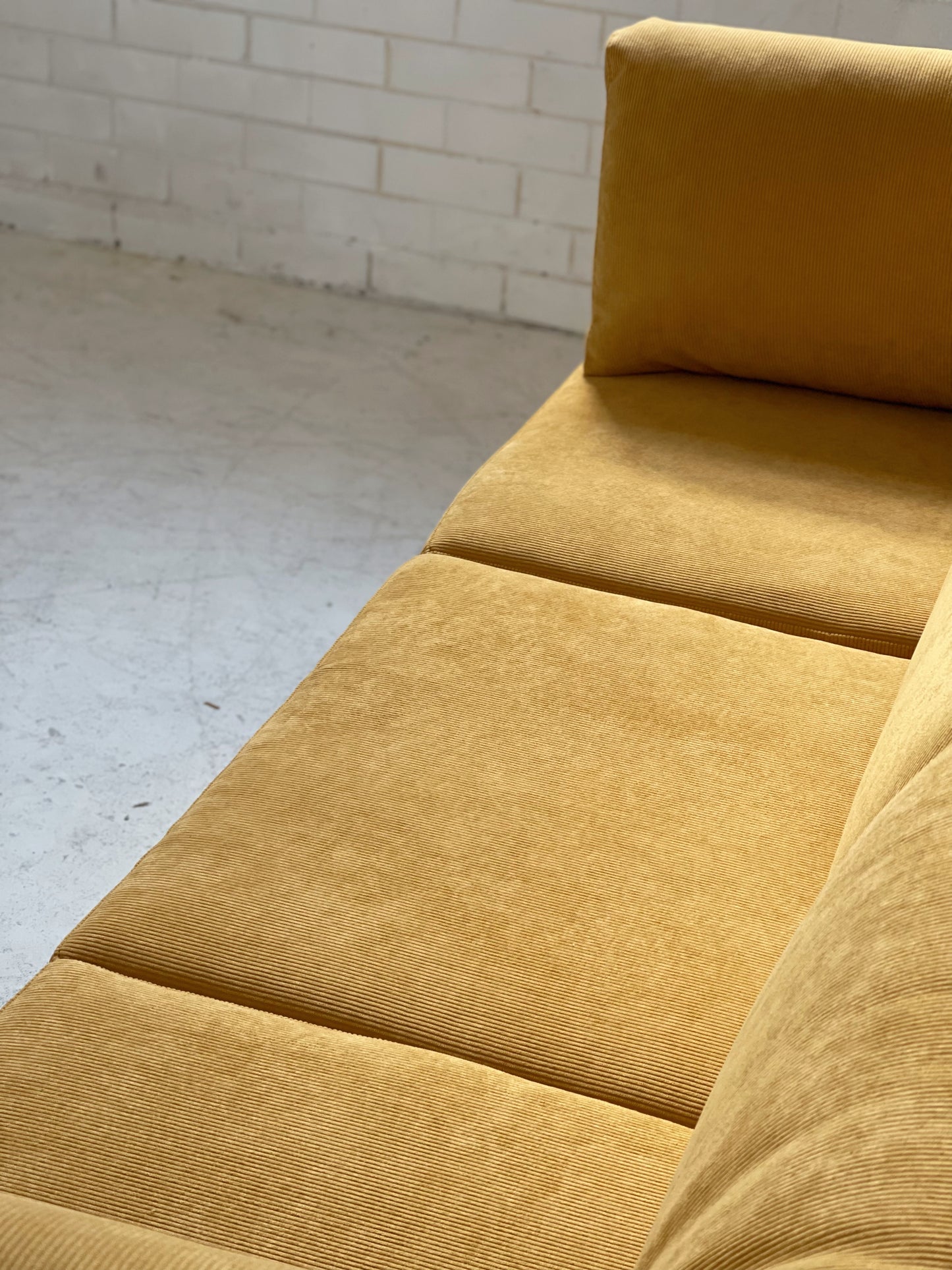 Yellow Corduroy Vintage Sofa