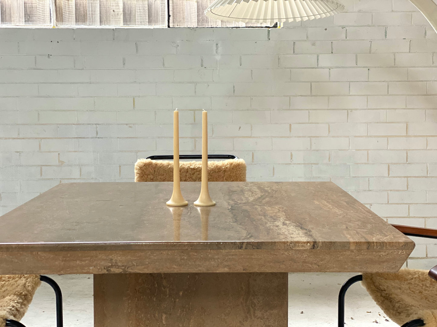 Brutalist Travertine Dining table