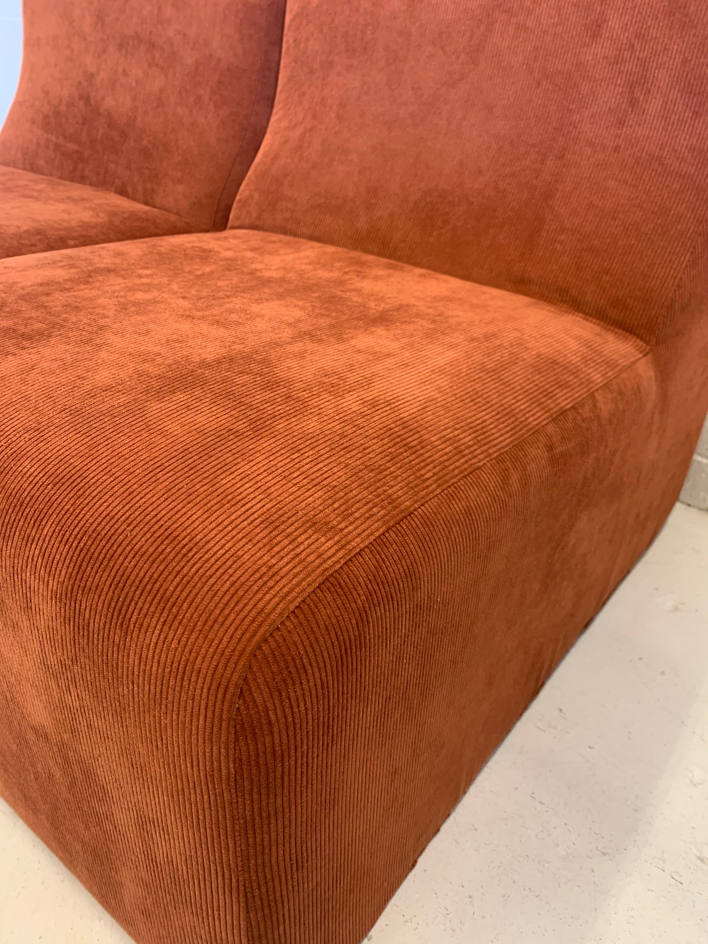 Vintage Modular Cord Sofa, Newly Upholstered