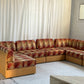 Vintage 9 Piece Geometric Corduroy Modular Sofa & Ottoman (Set)