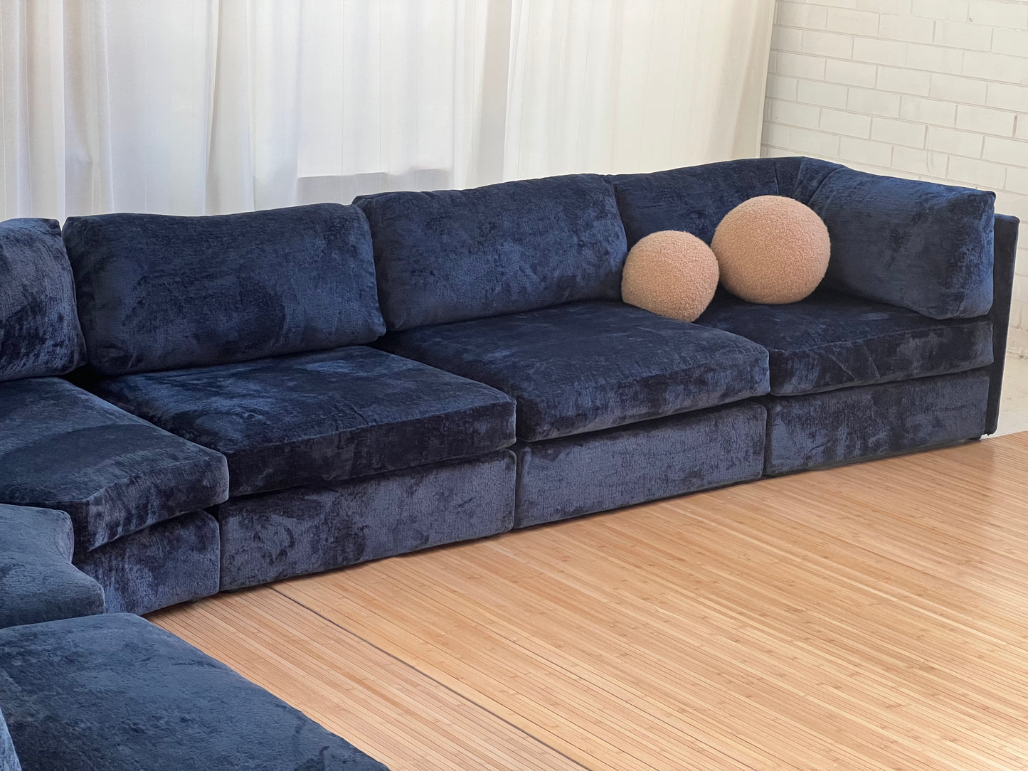 - Bespoke Curved Midnight Chenille Modular Sofa
