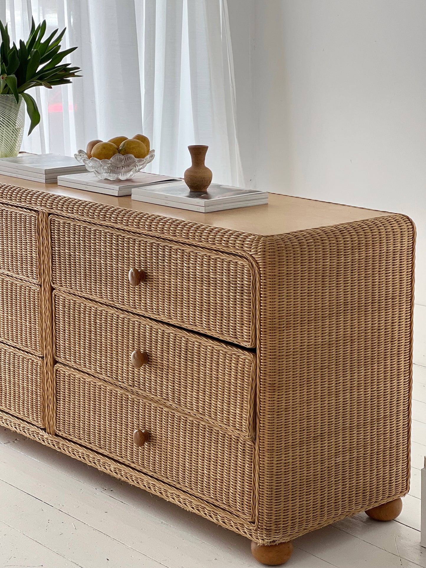 Large Vintage Cane Drawers