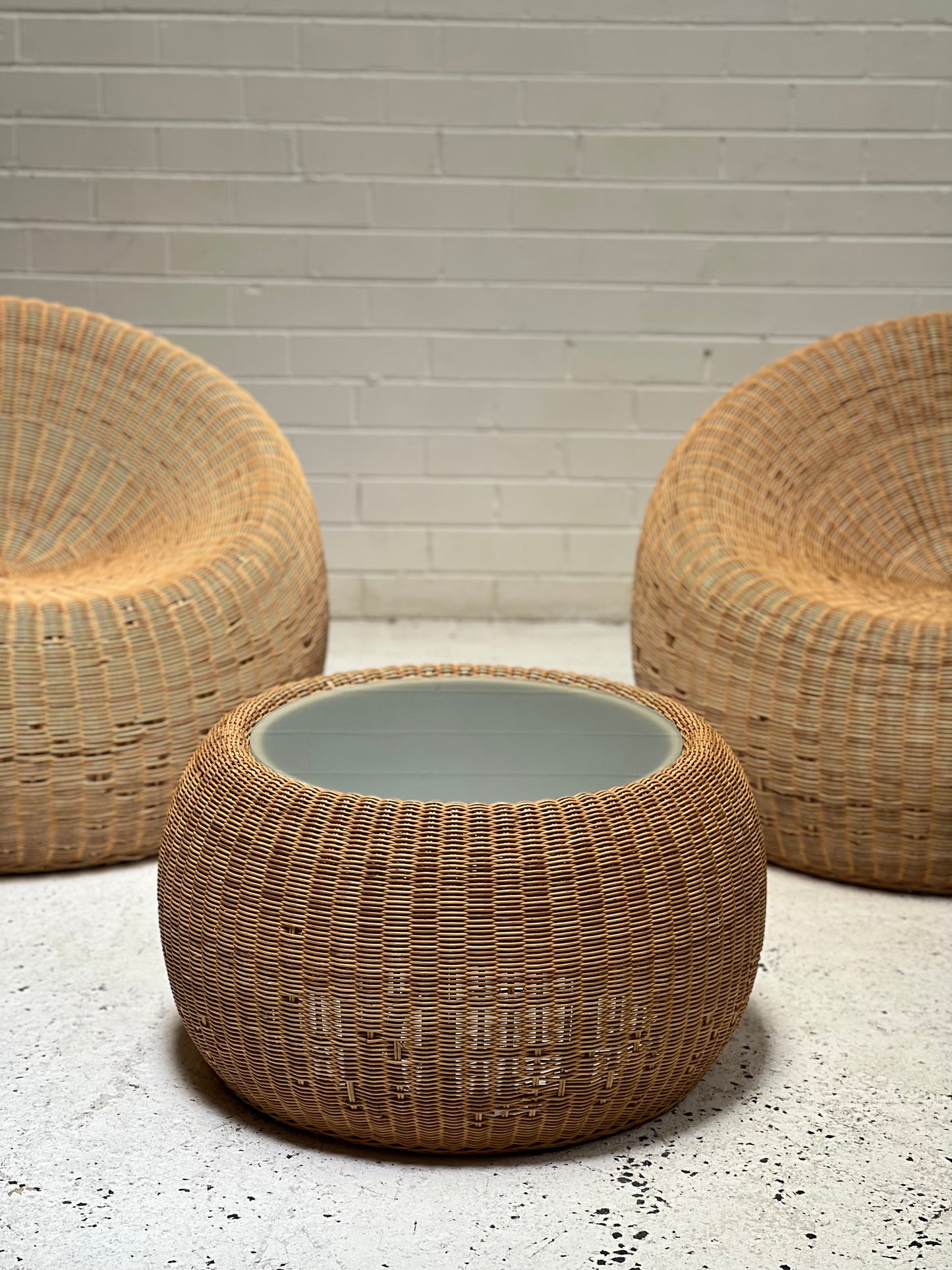 - Vintage Cane Coffee/Side Table - One Available
