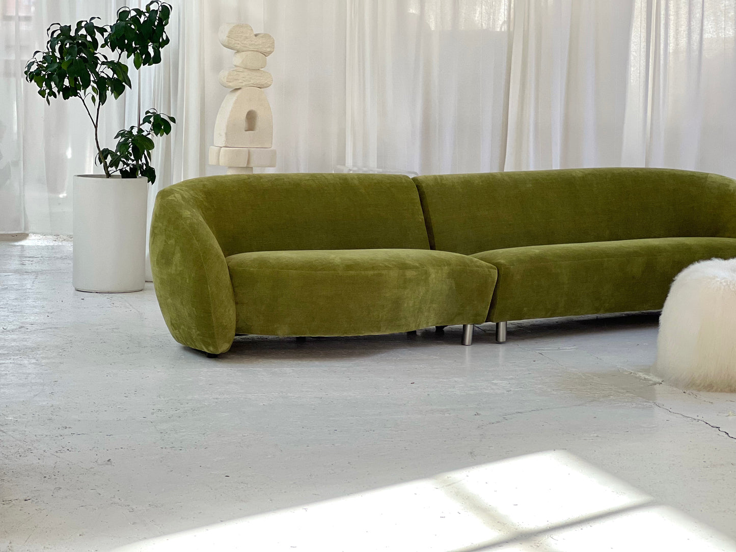 - Bespoke Olive Velvet Modular Sofa