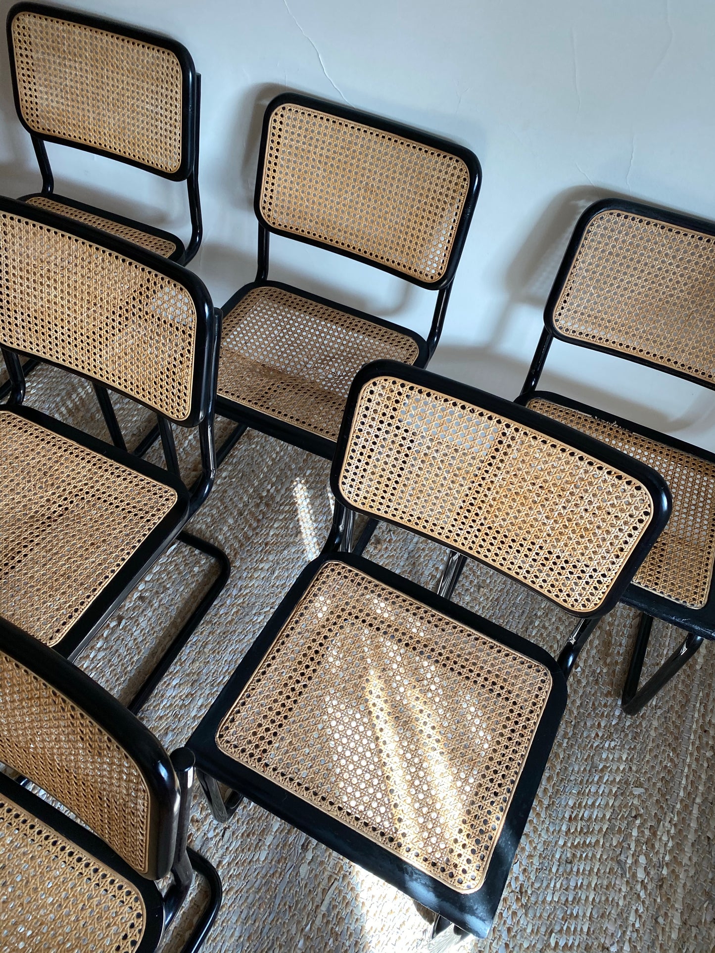 Set of 6 Black Cesca Chairs