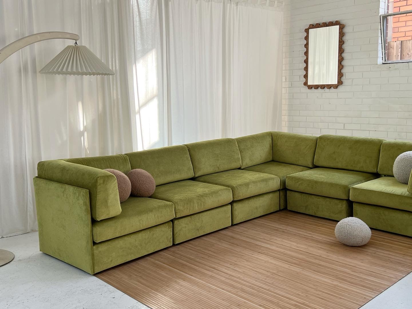 - Bespoke Large Sage Green Modular Sofa
