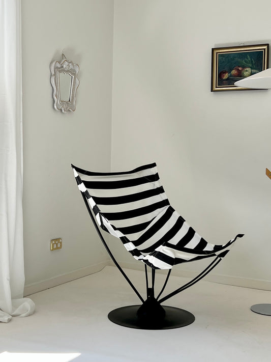 1970s IKEA Swivel Lounge Chair, Refurbished