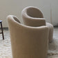 Vladimir Kagan-Style Swivel Chair in Wool Boucle - Two Available