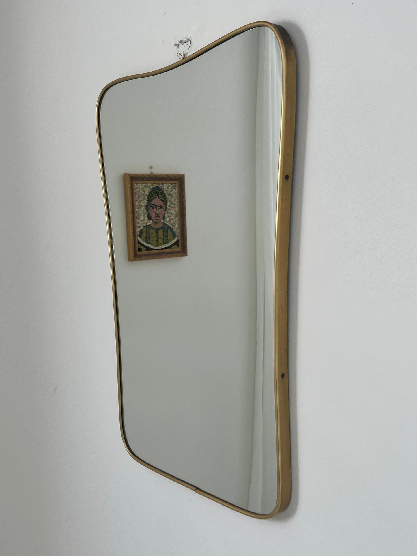 - 1950s Italian Brass Mirror - Wavy