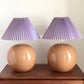 Terracotta with pleated lilac shade lamps