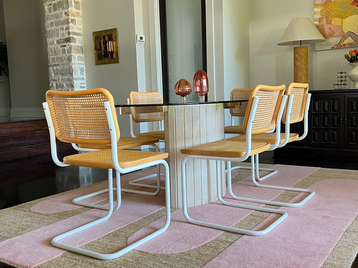 Set of 6 Marcel Breuer Cesca B32 Dining Chairs, Made in Italy