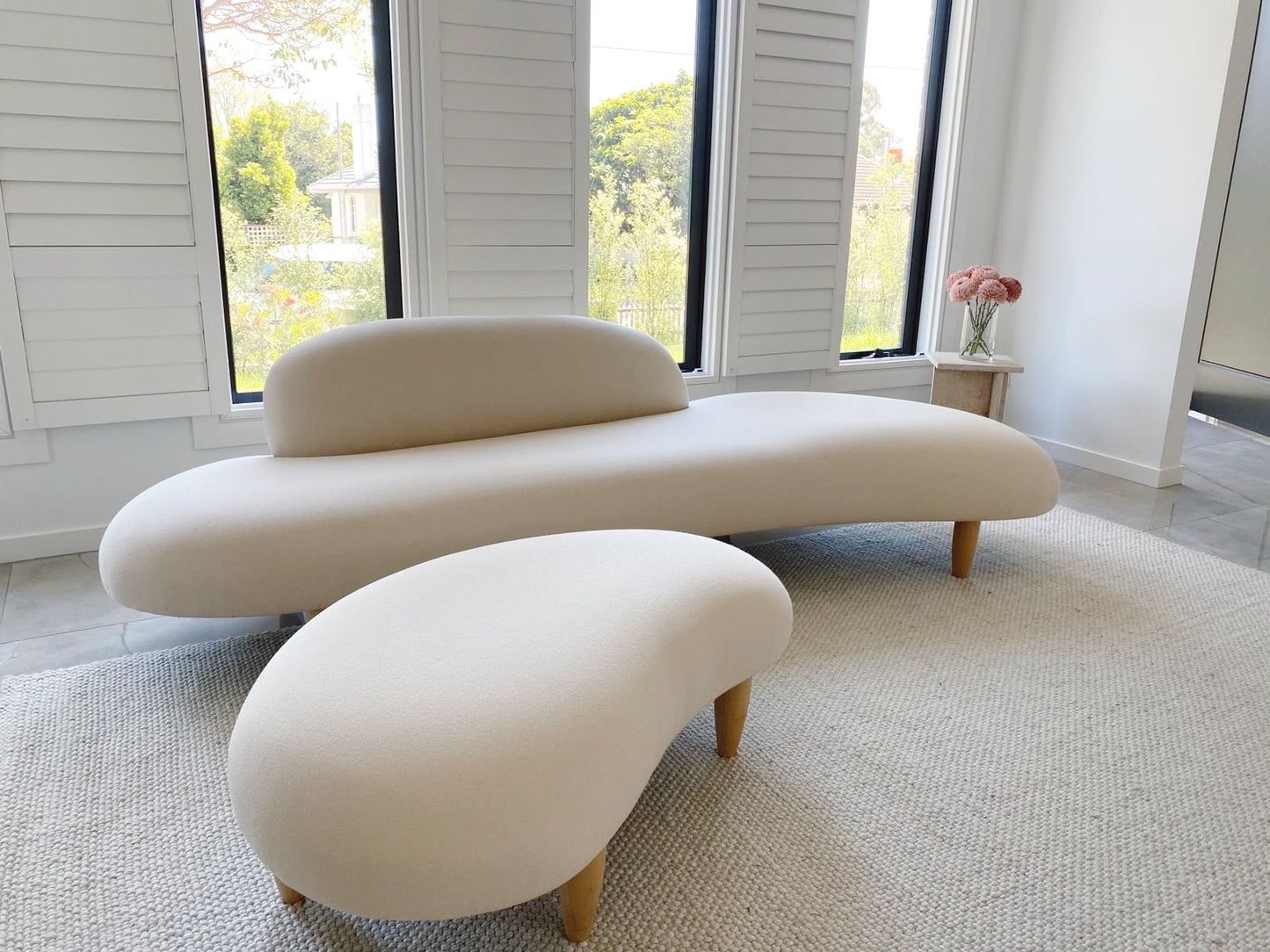 Noguchi Style Sculptural Free-Form Sofa and Ottoman