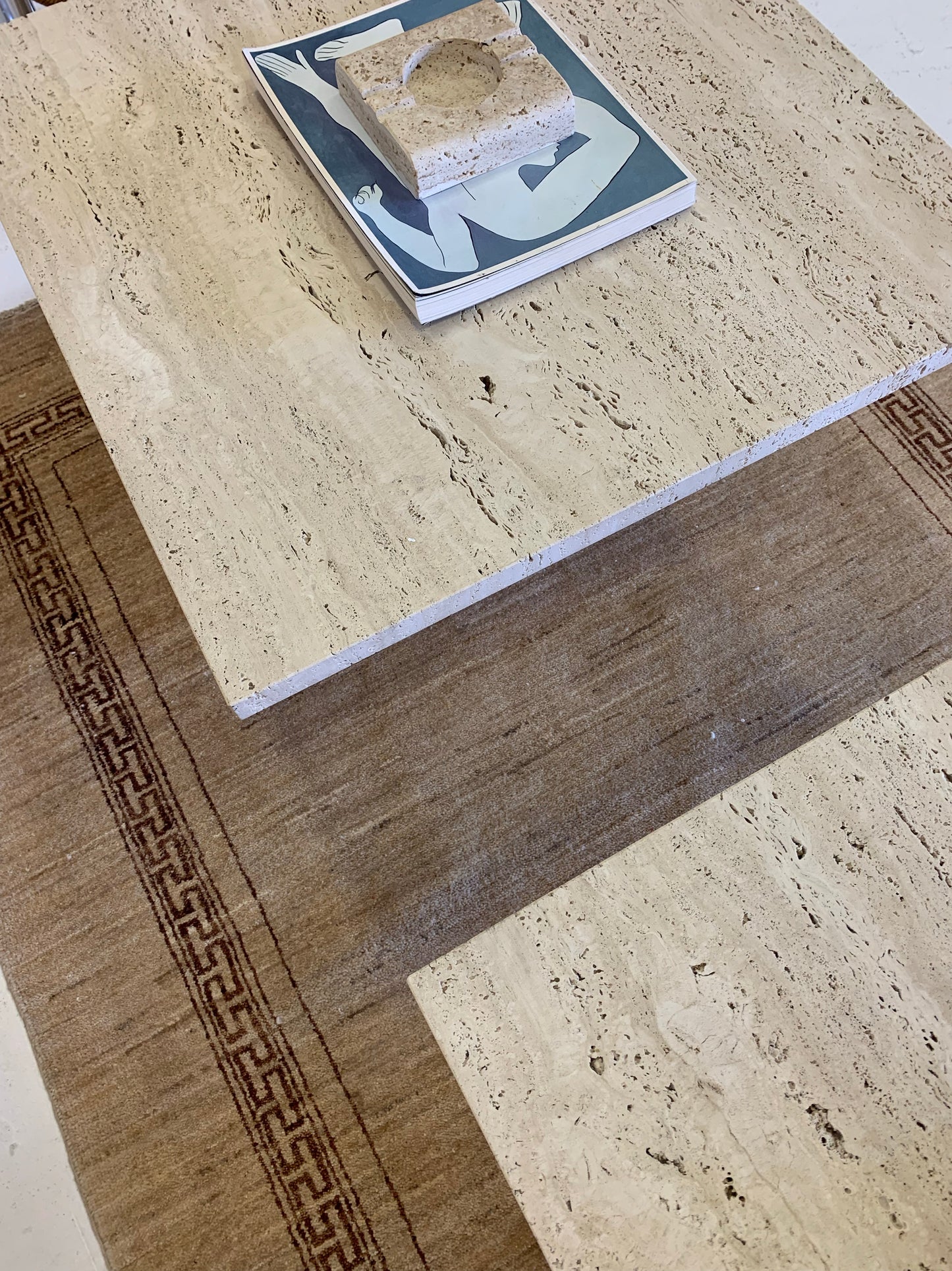 Unfilled Travertine Side Table/ Coffee Table