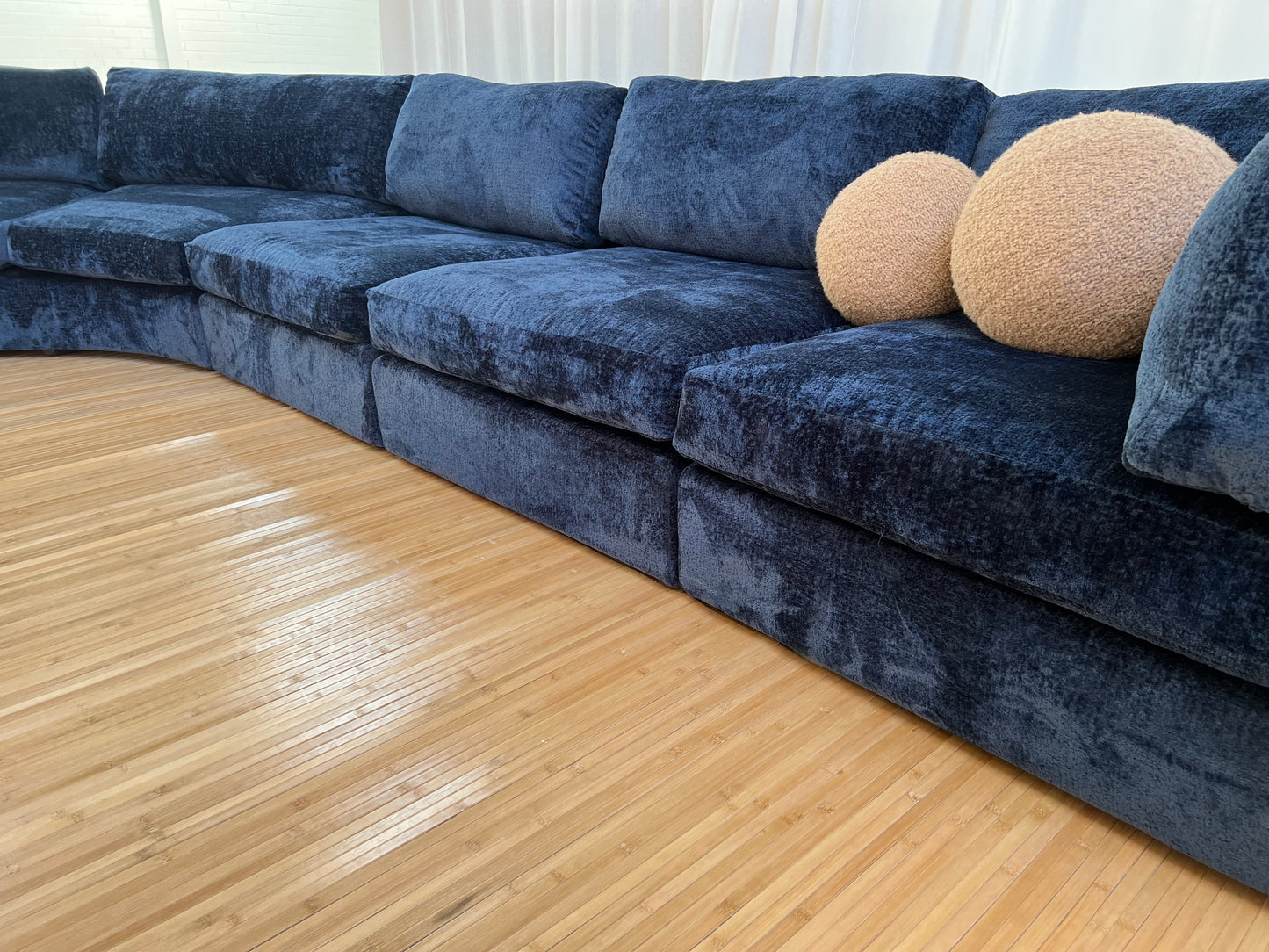 - Bespoke Curved Midnight Chenille Modular Sofa