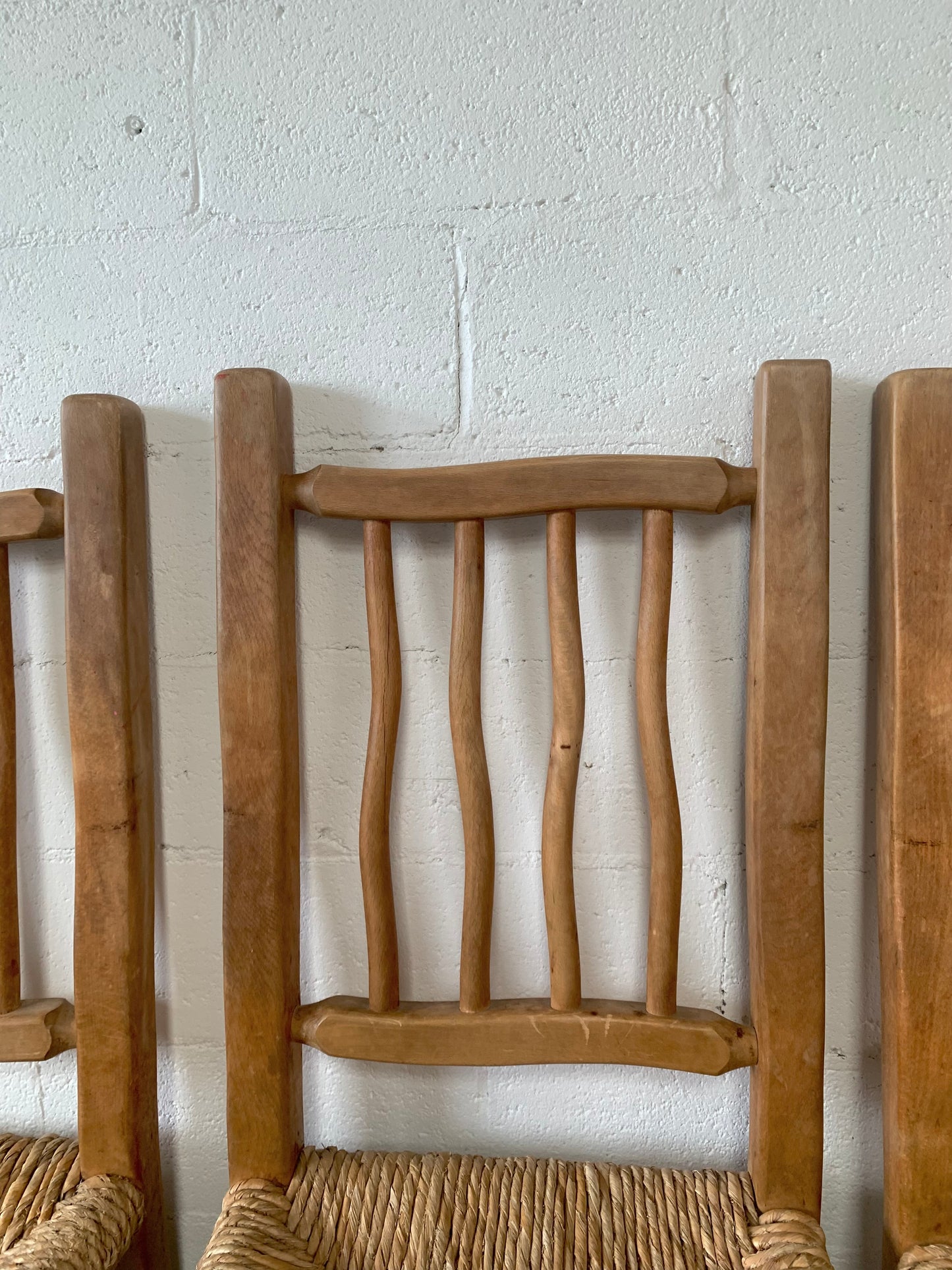 Four Wiggly Handmade Dining Chairs (Set)
