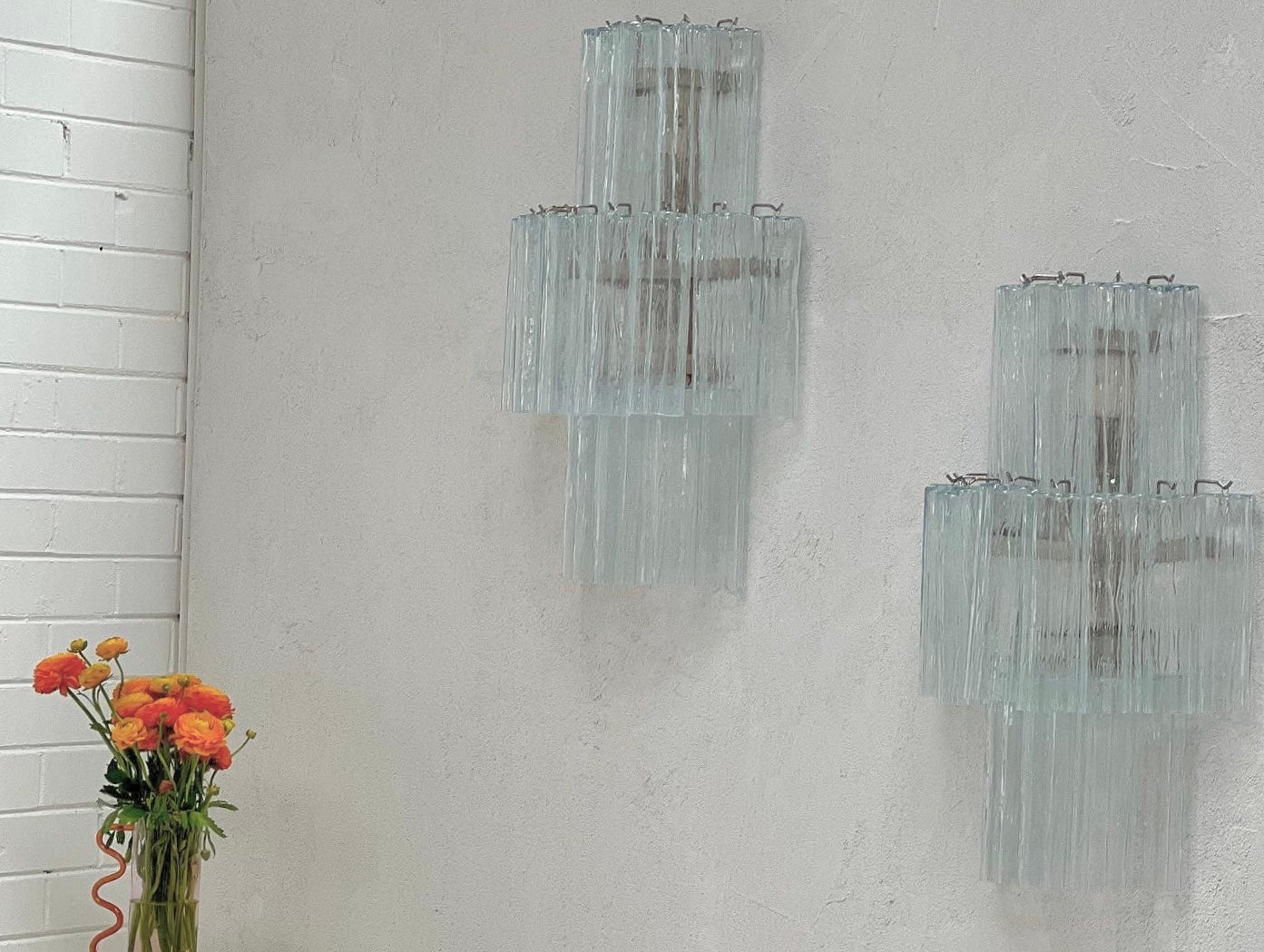 Murano Sconce - Venini TRONCHI CLEAR - Two Available