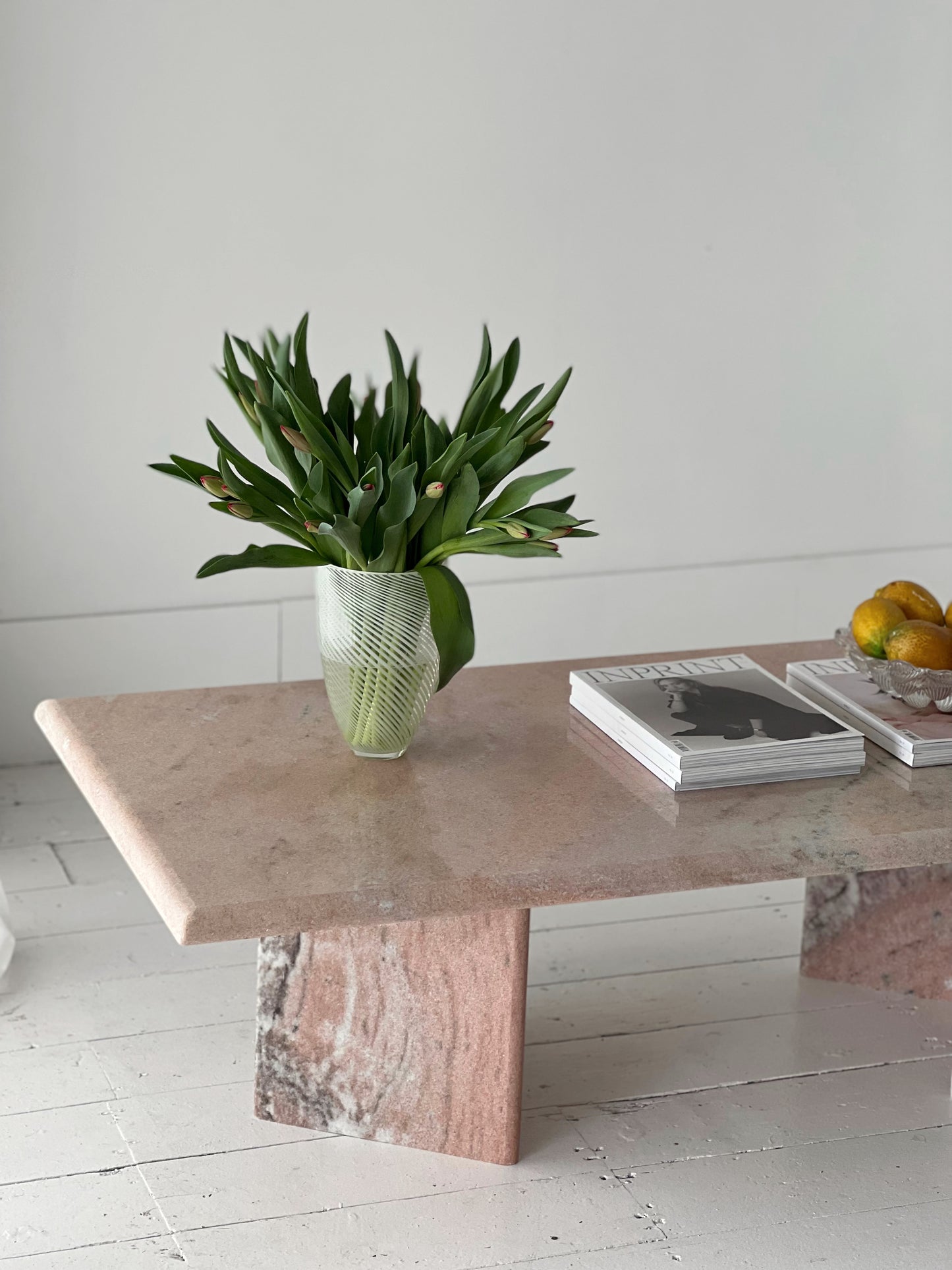 Pink Marble Coffee Table