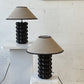 Ceramic Bubble Table Lamp with Linen Shade