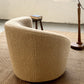 Sculptural Wool Boucle Swivel Chair by Design Warehouse