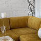 Large Yellow Velvet Vintage Modular Sofa