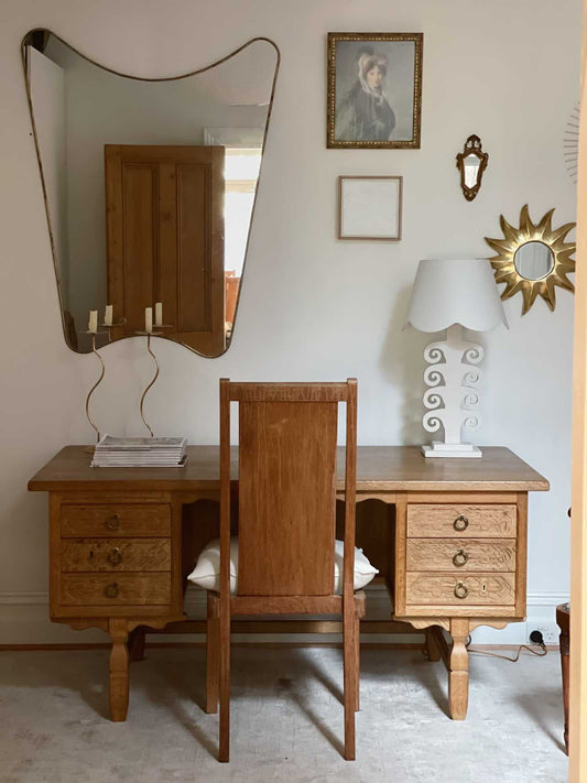 XL Trapeze Brass Mirror