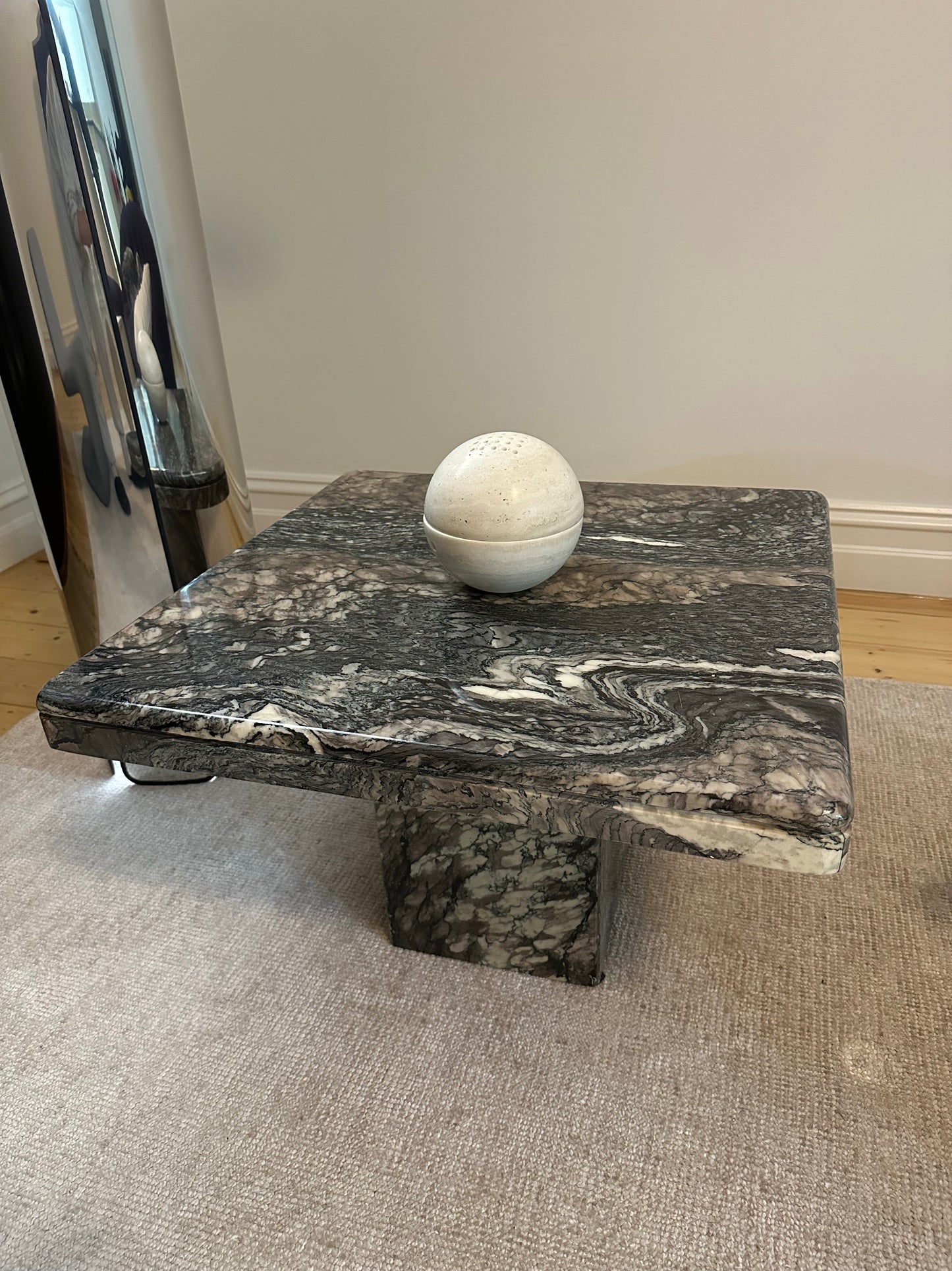 - Vintage Cippolino Marble Side Table, Italy