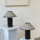 Ceramic Bubble Table Lamp with Linen Shade
