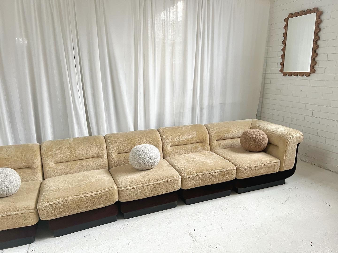 - Vintage VandeRoza Furry Five Piece Modular Sofa - One Set Available
