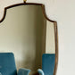 1950s Italian Brass Mirror - Beaded Shield