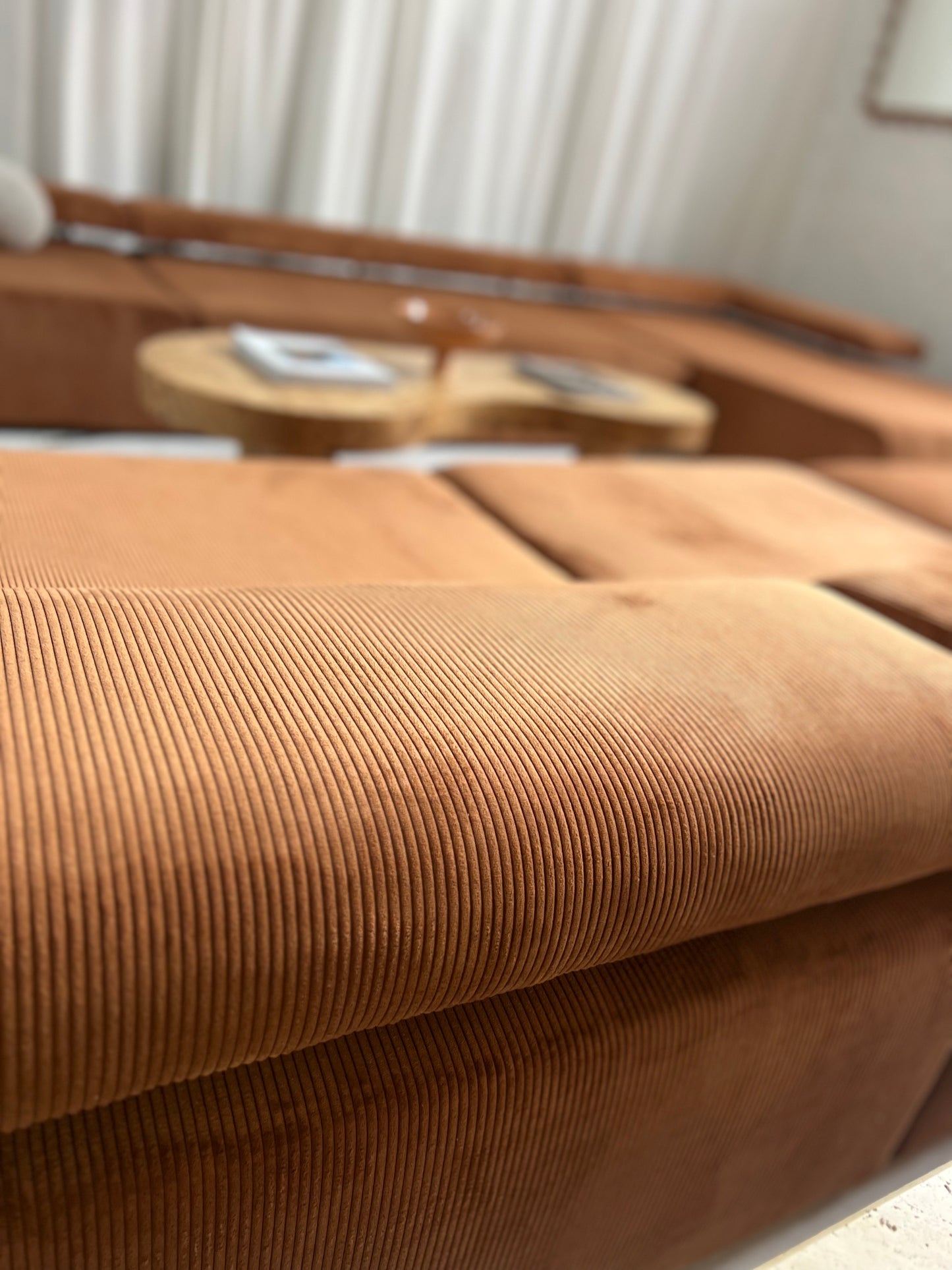 Large Corduroy Modular Sofa