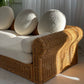 Vintage Cane and Boucle Lounge / Day Bed