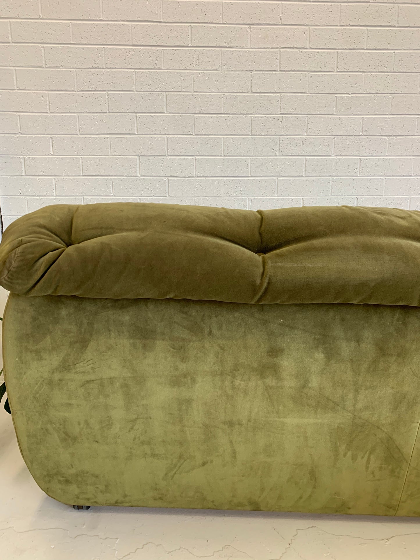 Vintage Green Velvet Sofa