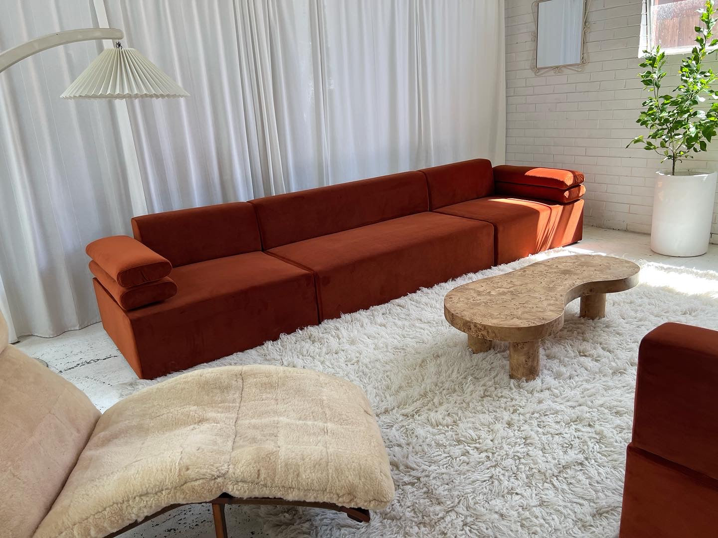 - Copper Velvet Modular Sofa Set