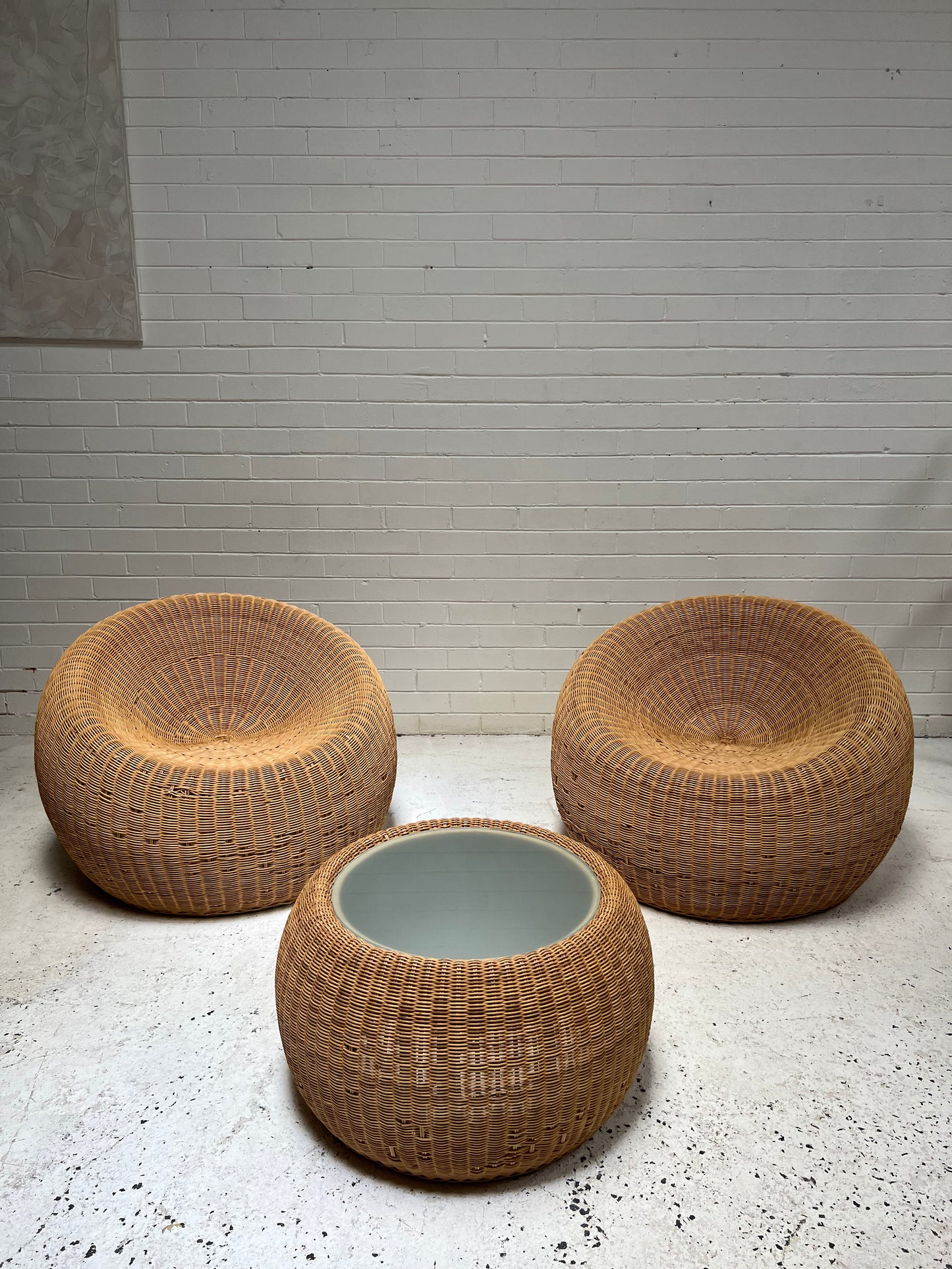 - Vintage Cane Coffee/Side Table - One Available