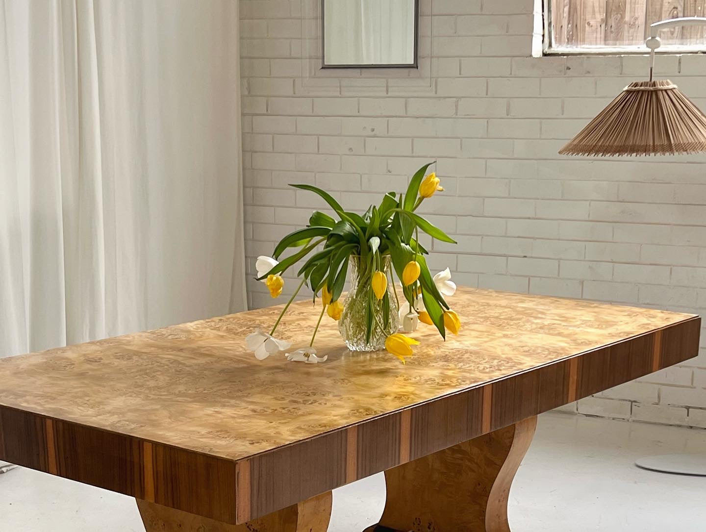 - Large Walnut Birds Eye Burl Table