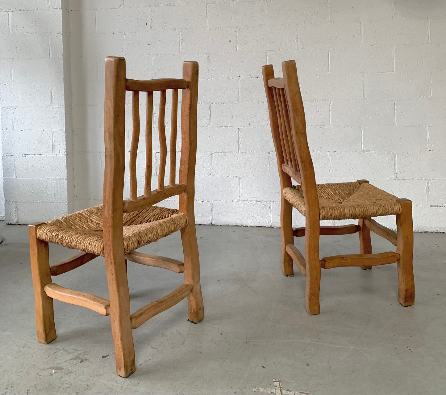 Four Wiggly Handmade Dining Chairs (Set)