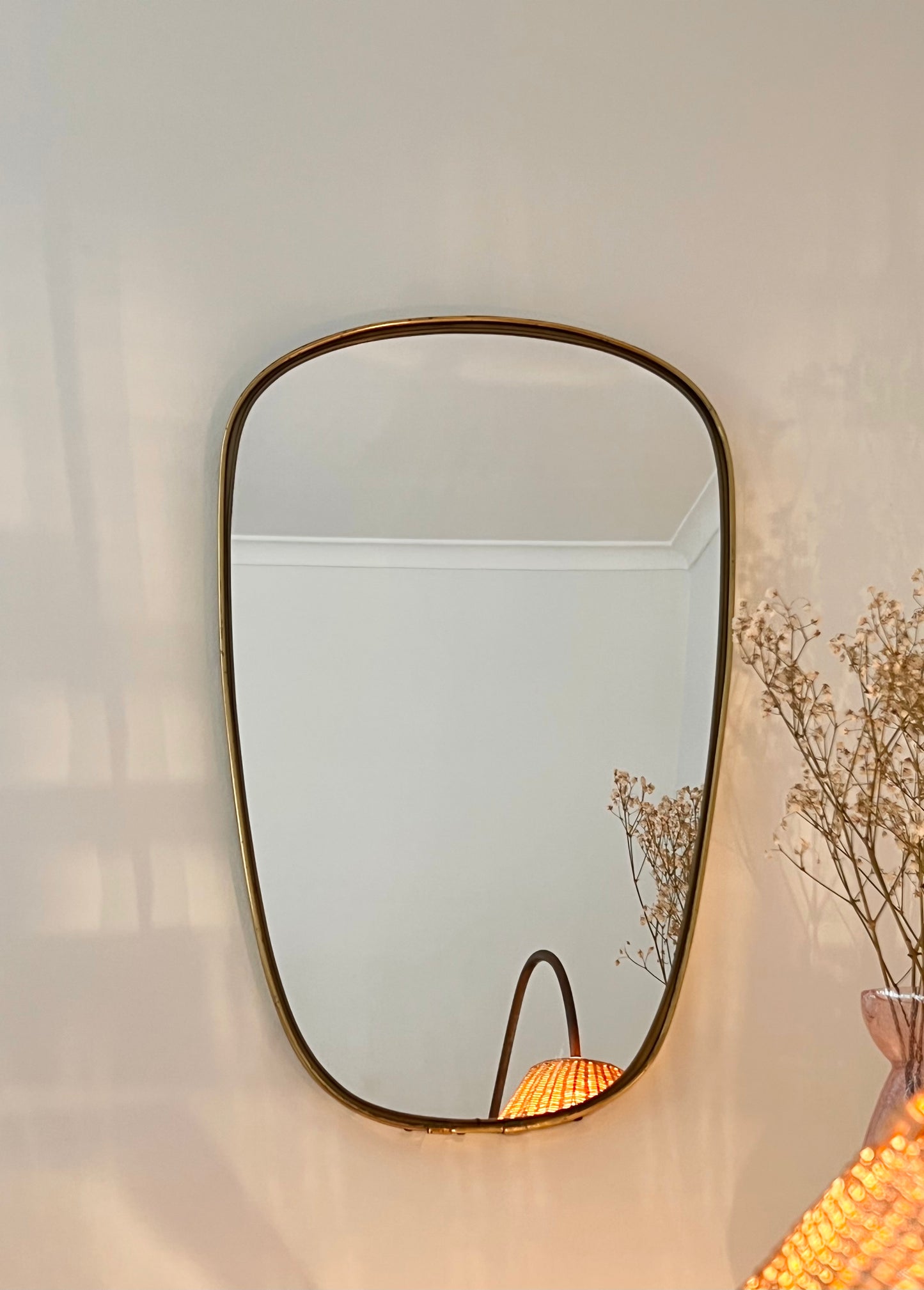 1950s Italian Brass Mirror
