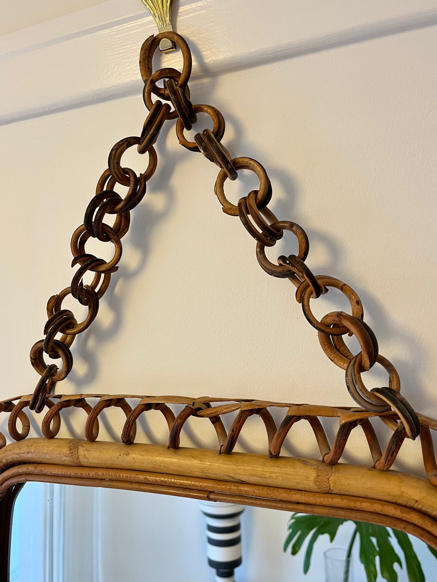 Vintage Italian Bamboo Mirror, Circa 1960’s