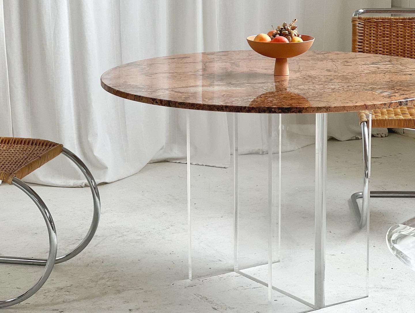Custom Lucite Stone Table