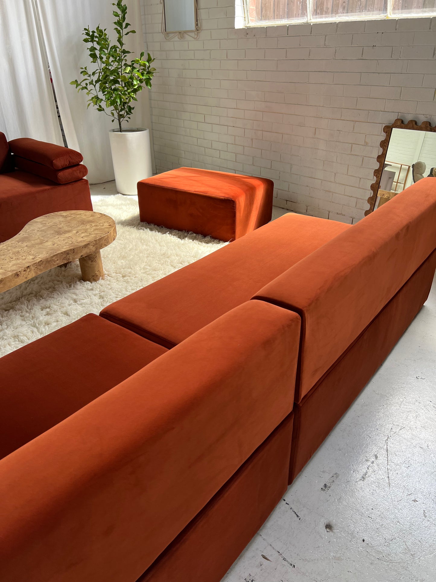 - Copper Velvet Modular Sofa Set