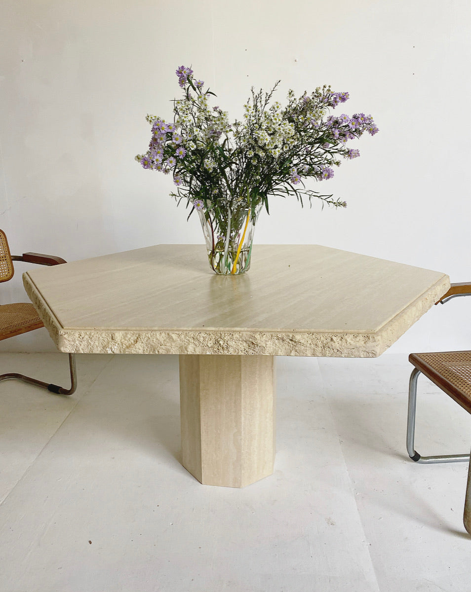 Italian Travertine Dining Table