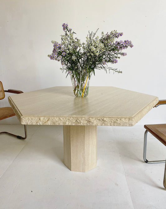 Italian Travertine Dining Table