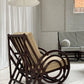 Vintage Dark Bamboo Armchair - Coffee Stripe