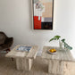Vintage Unfilled Travertine Side Tables