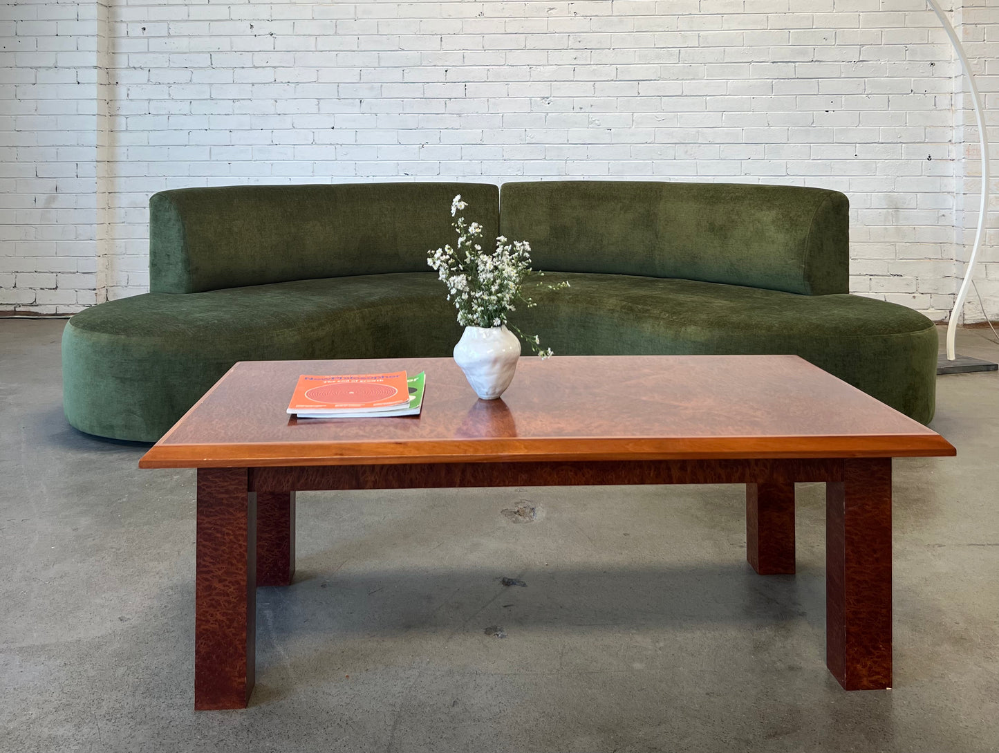 Bespoke Curved Sofa in Deep Botanical Green