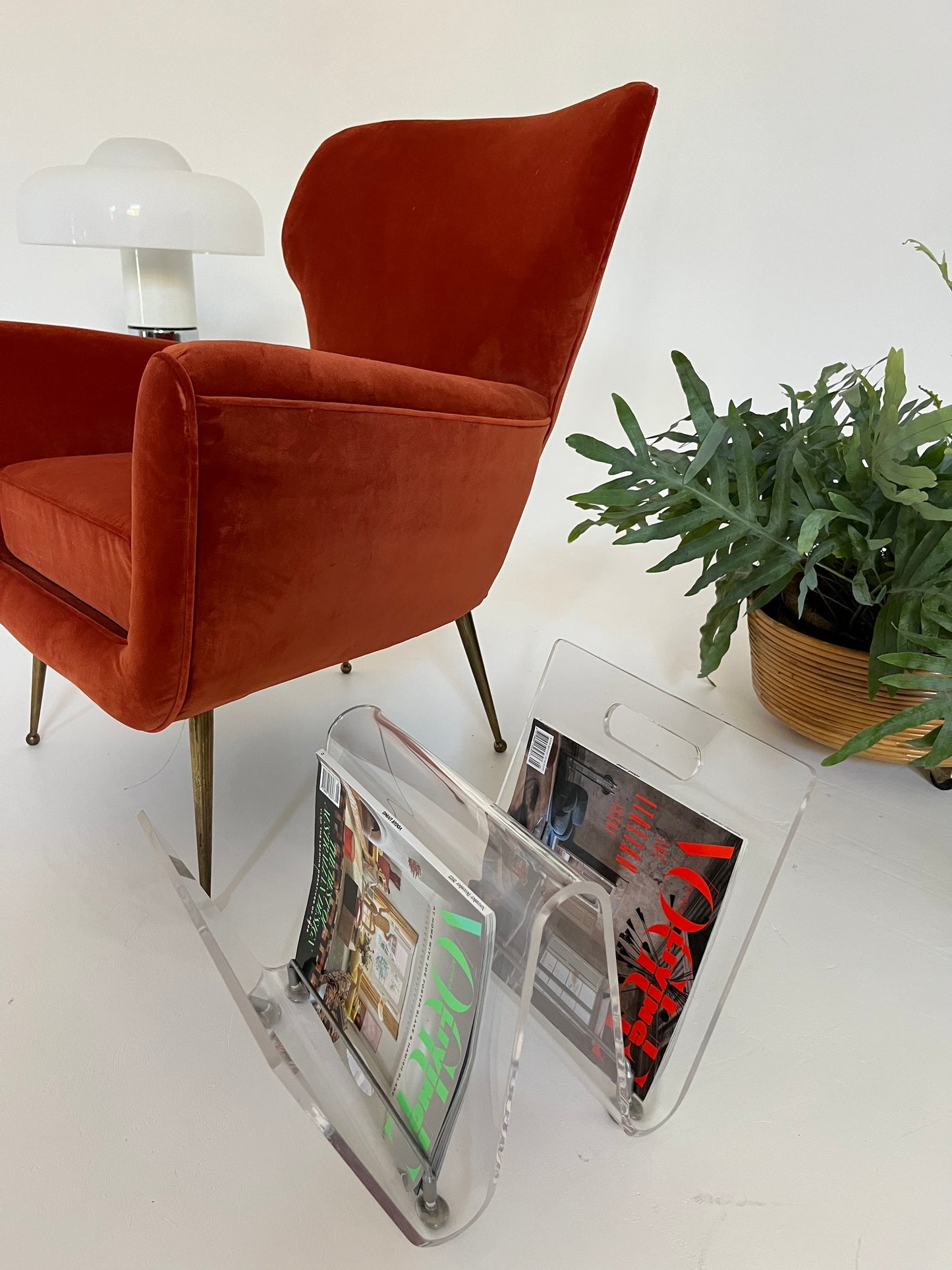 Vintage Perspex Magazine Rack