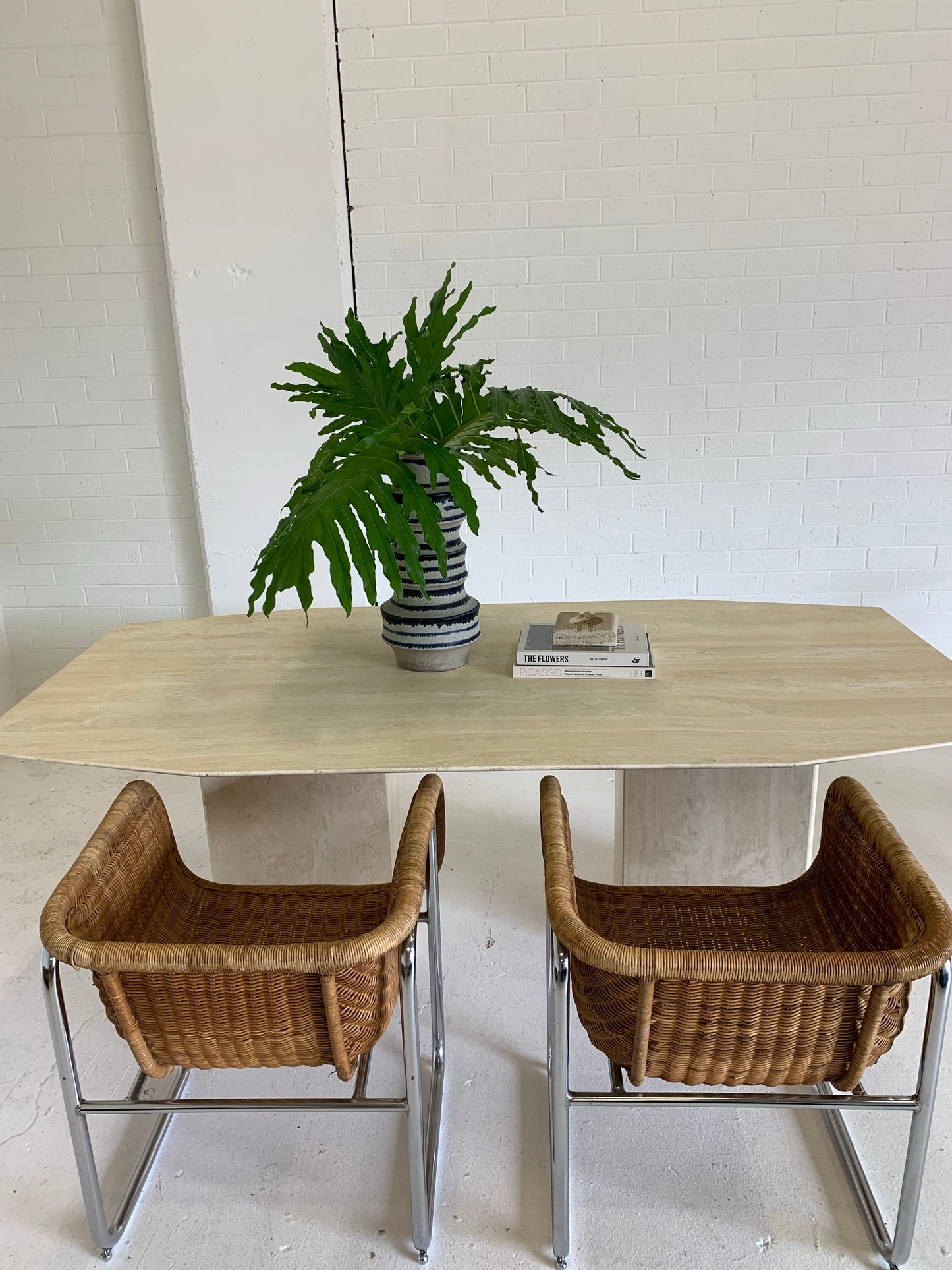 Vintage Travertine Dining Table