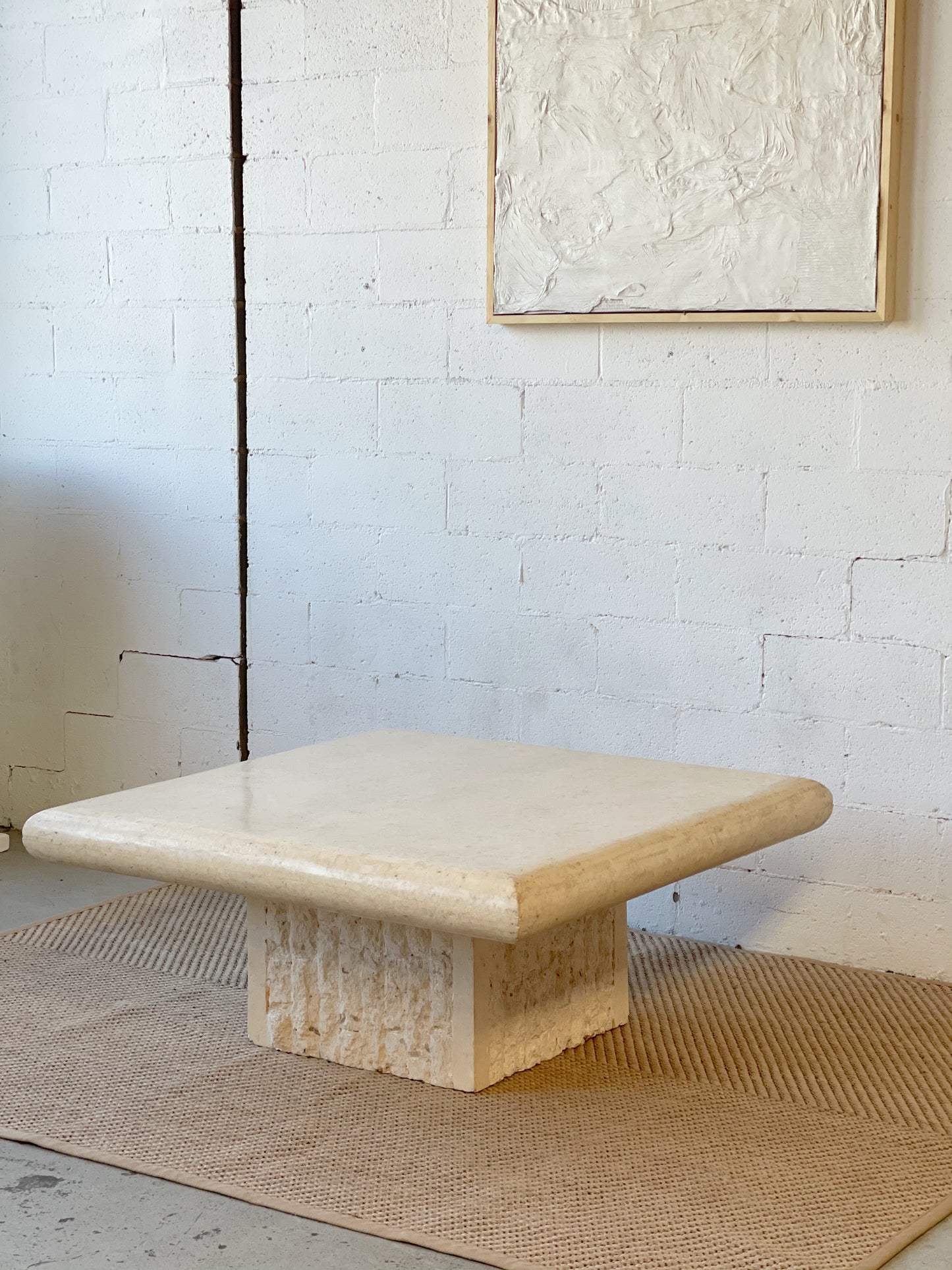 Square Fossil Stone Coffee Table
