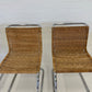 Vintage Cantilever Wicker and Chrome Dining Chairs